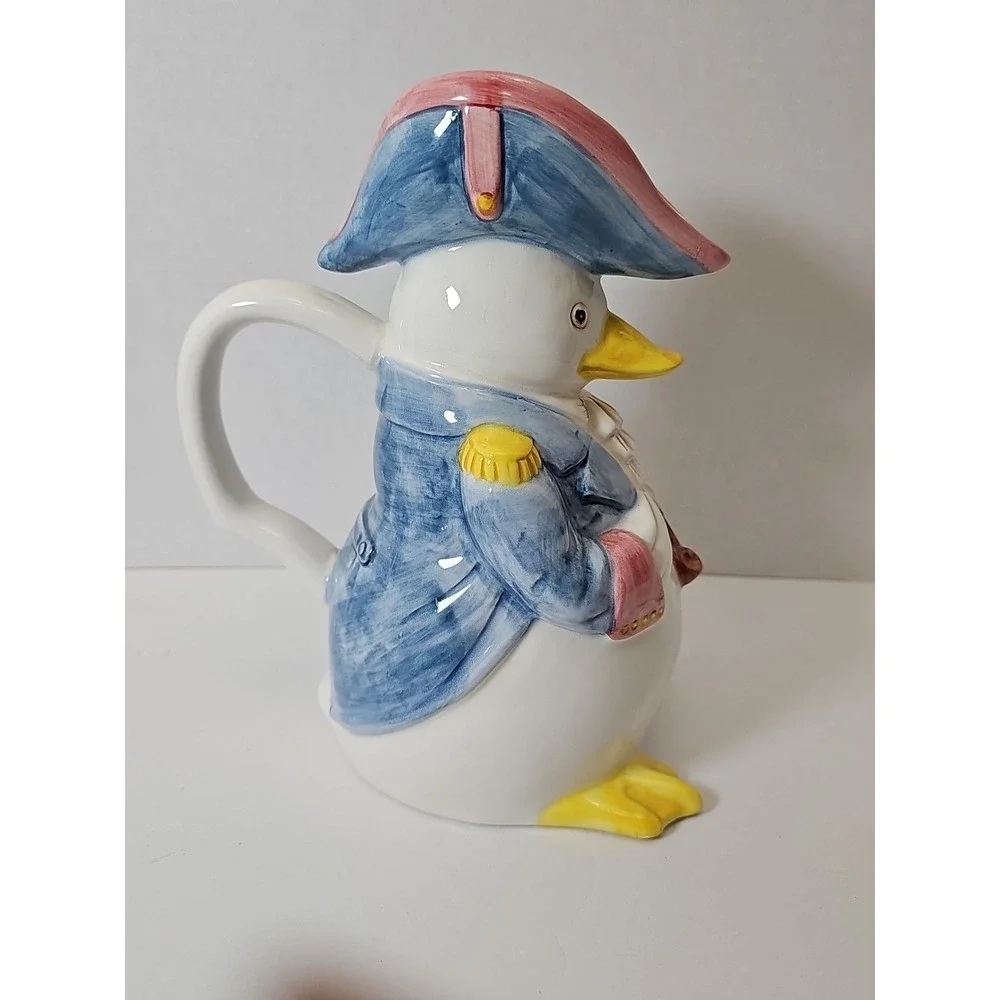 Vintage Fitz and Floyd Duck Admiral Revolutionary War Mug And ‎ Pitcher